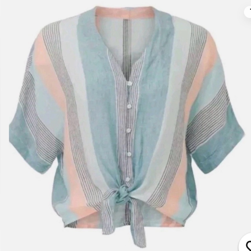 Rails Thea Striped Button-Down Blouse
